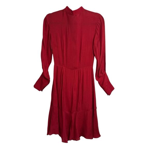 & Other Stories Frill Hem Red Long Sleeve Dress - Picture 5 of 14